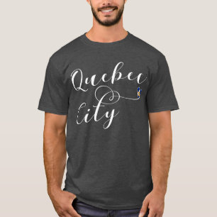 Quebec City Flagga in Heart T-Shirt