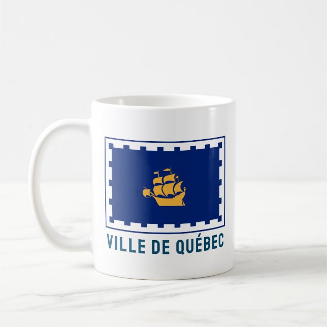 Quebec City Flagga Kaffemugg (Vänster)