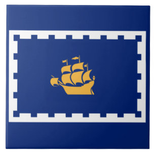 Quebec City Flagga (Québec, Kanada) Kakelplatta