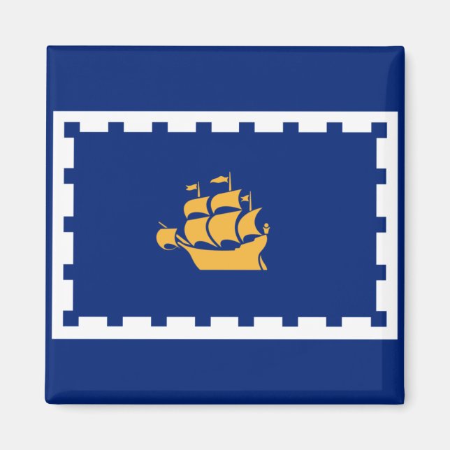 Quebec City Flagga (Québec, Kanada) Magnet (Framsidan)