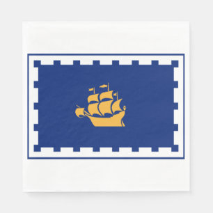 Quebec City Flagga (Québec, Kanada) Pappersservett