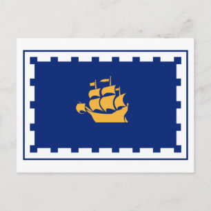 Quebec City Flagga Vykort