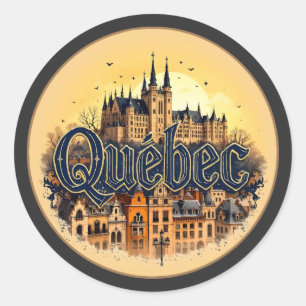 Quebec City Kanada Runt Klistermärke