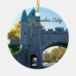 Quebec City Kanada slottgrindar Julgransprydnad Keramik