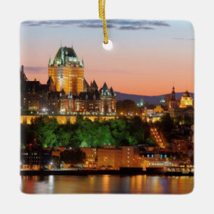 Quebec City night Julgransprydnad Keramik