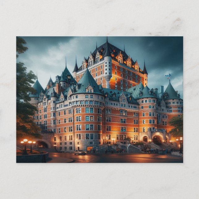 Quebec City Night Kanada Vykort (Framsida)