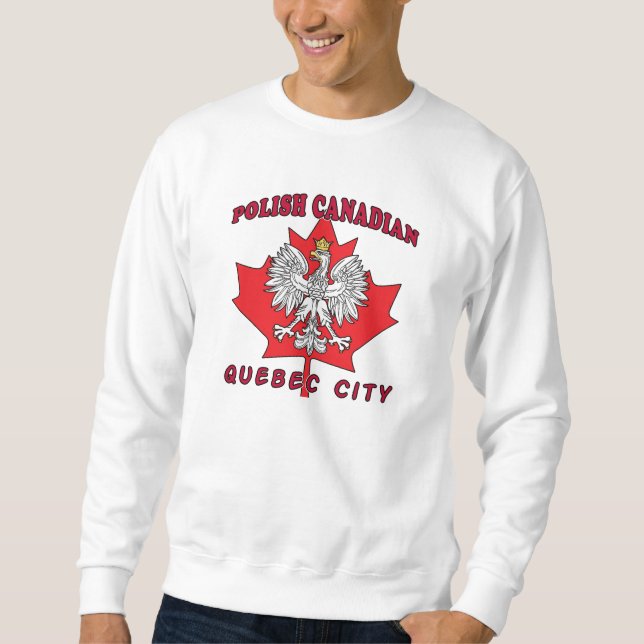 Quebec City Poland Canadian Löv Lång Ärmad Tröja (Framsida)