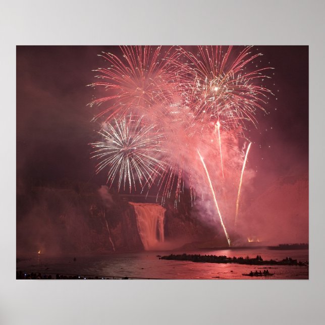 Quebec City, Quebec, Kanada. Fireworks i punkt 2 Poster (Framsidan)