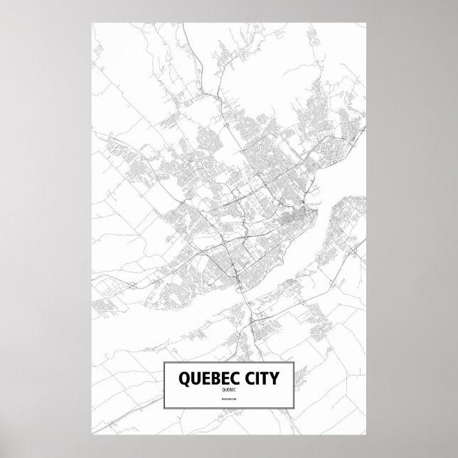 Quebec City, Quebec (svart på vitt) Poster (Framsidan)