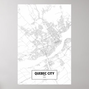 Quebec City Quebec (svarten på vit) Poster