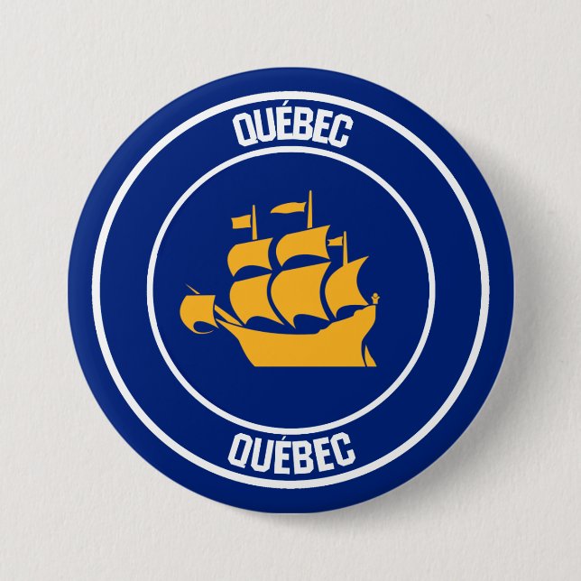 Quebec City Round Emblem Knapp (Framsida)