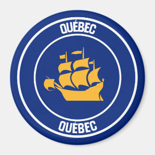 Quebec City Round Emblem Magnet