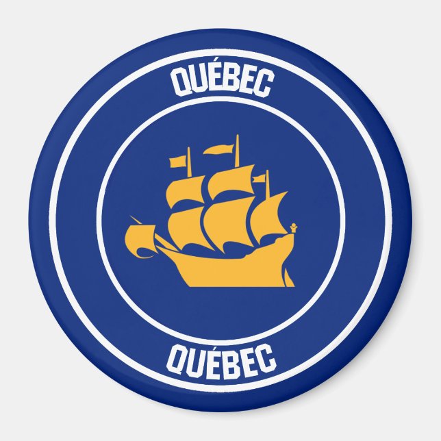 Quebec City Round Emblem Magnet (Framsidan)