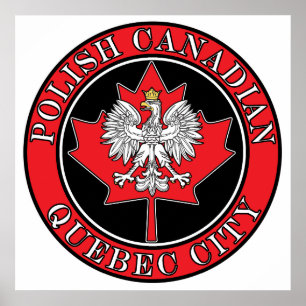 Quebec City Round, polska kanadensiska Löv Poster