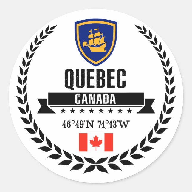 Quebec City Runt Klistermärke (Framsida)