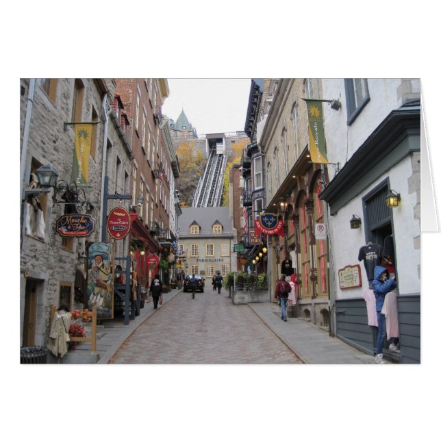 Quebec City Street Hälsningskort (Framsidan Horizontal)