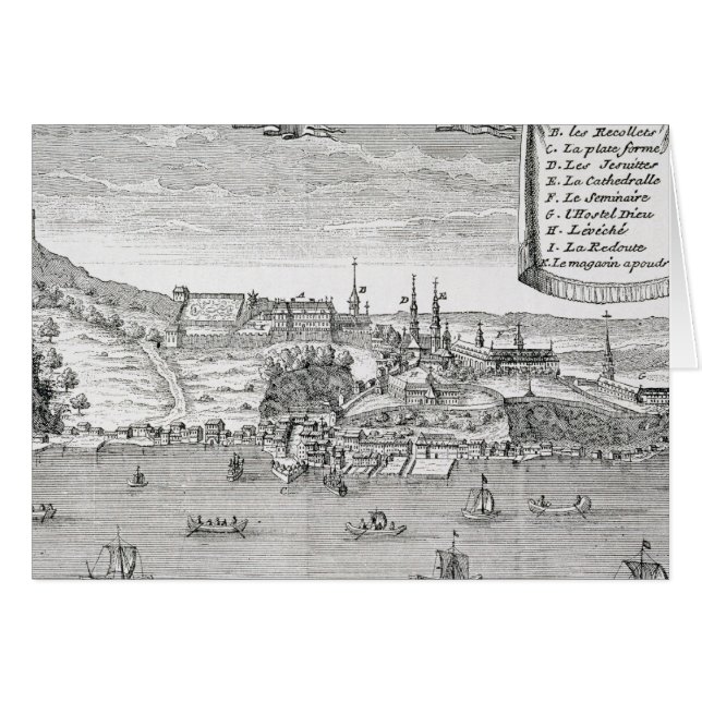 Quebec efter La Potherie Hälsningskort (Framsidan Horizontal)