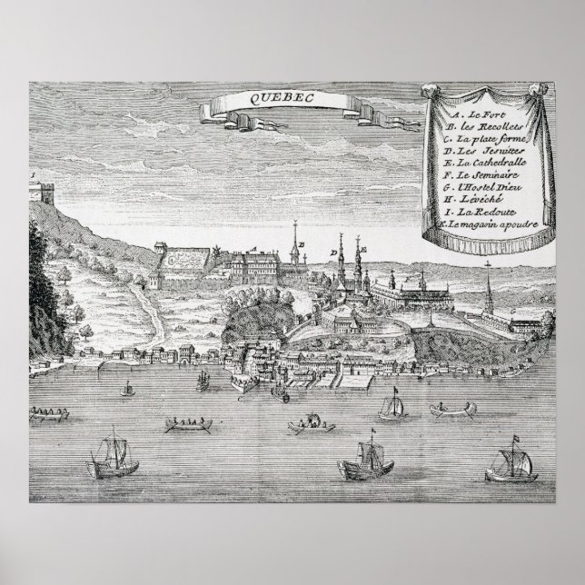 Quebec, efter La Potherie Poster (Framsidan)