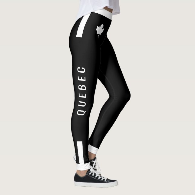 QUEBEC Fitness med White Canadian Maple på BLACK Leggings (Höger)