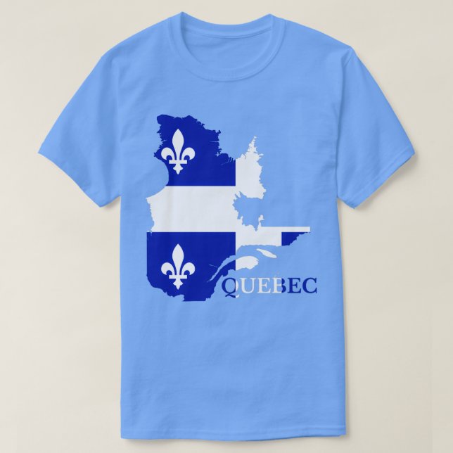 Quebec Flag Map QC Canada  T Shirt (Design framsida)