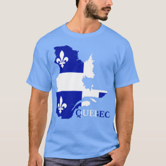 Quebec Flag Map QC Canada T Shirt