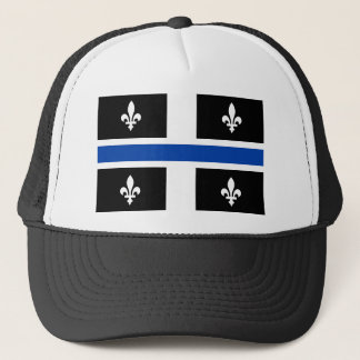 Quebec Flagga Blue Line Fleur de Lys Graphic Art p Keps