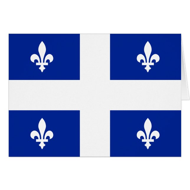 Québec flagga fleur de lys hälsningskort (Framsidan Horizontal)