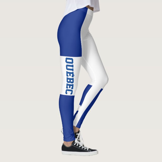 Quebec flagga och text - Drapeau Québec Et Texte Leggings (Höger)