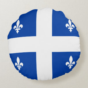 Quebec Flagga Rund Kudde