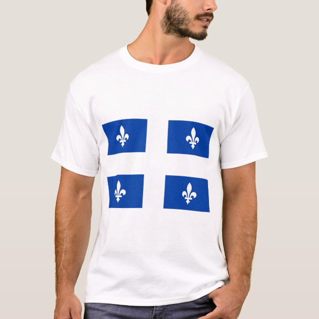 Quebec Flagga T Shirt (Framsida)