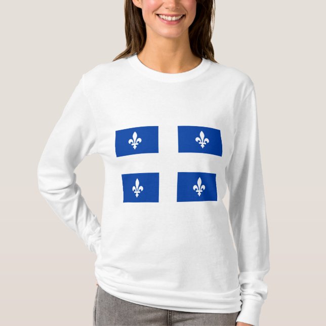 Quebec Flagga T Shirt (Framsida)