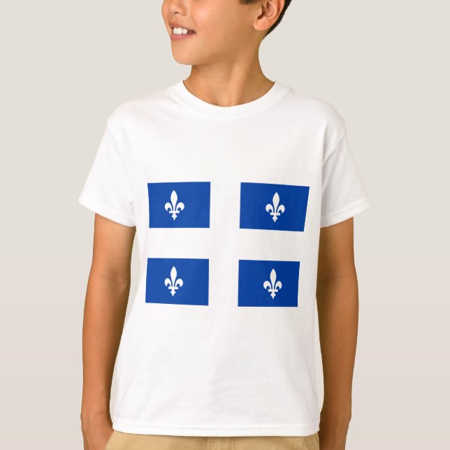 Quebec Flagga T Shirt (Framsida)