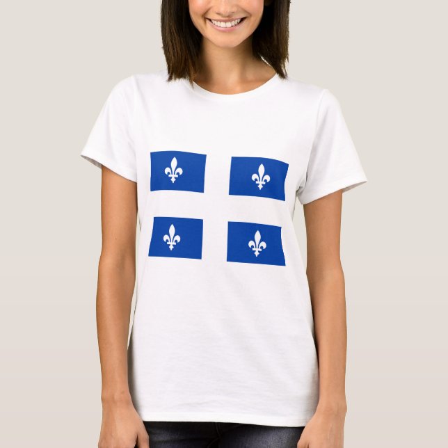 Quebec Flagga T Shirt (Framsida)