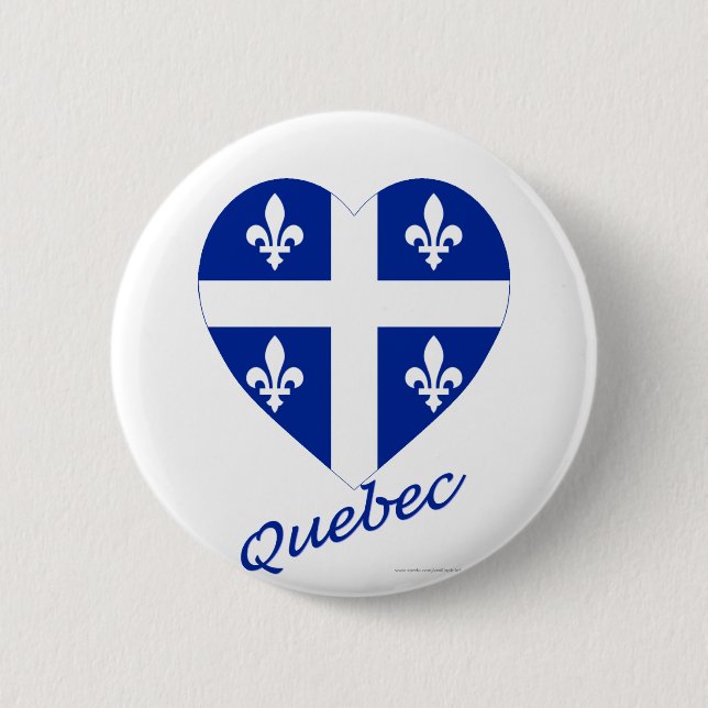 Quebec flaggahjärta med namn knapp (Framsida)