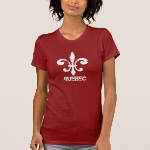 QUEBEC, Fleur De Lis in White T Shirt