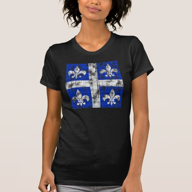 Quebec Fleur-de-lis kvinna mörka skjorta Tee (Framsida)
