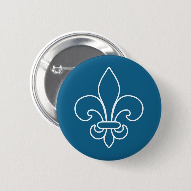 Québec fleur de lys elegant Frankrike - DINA FÄRGE Knapp (Framsida & baksida)
