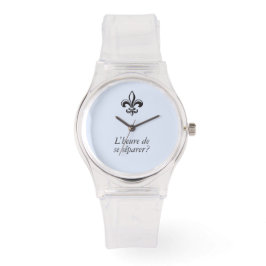 Québec fleur de lys VOTRE TEXTE Heure de se Sépare Armbandsur