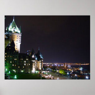 Quebec för Boardwalk för ChateauFrontenac slott Poster