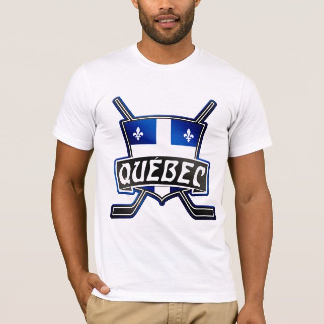 Quebec Hockey Logotyp T-Shirt med Namn & nummer (Framsida)