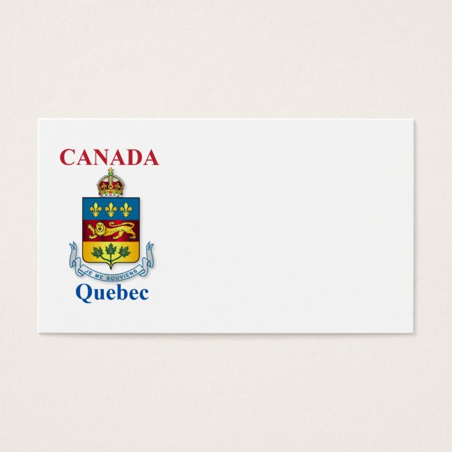 Quebec jackar arm visitkort (Framsidan)