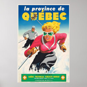 Québec Kanada Berg Vinter Sport Skidåkning Poster