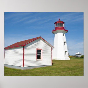 Québec, Kanada. Cap D'Espoir fyr. Poster