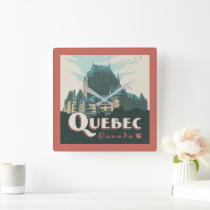 Quebec Kanada Château Frontenac Fyrkantig Klocka