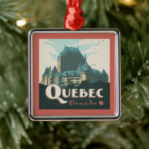 Quebec Kanada Château Frontenac Julgransprydnad Metall