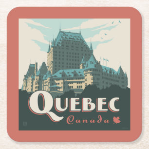 Quebec Kanada Château Frontenac Underlägg Papper Kvadrat