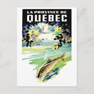 Québec, Kanada. Fiske i flod Vykort
