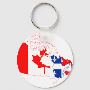 Quebec Kanada kartaflagga Keychain Nyckelring