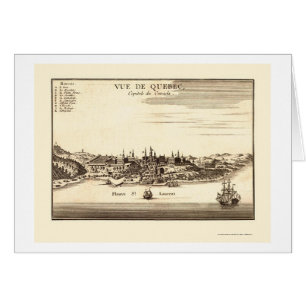 Québec Kanada panorama- karta - 1755 Hälsningskort