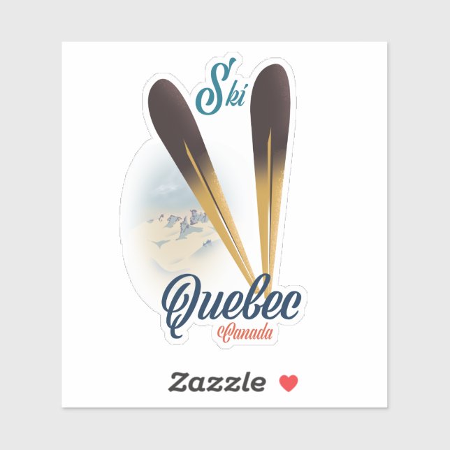 Quebec Kanada skidposter Klistermärken (Ark)